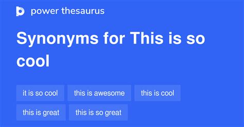 100 synonyms for cool.